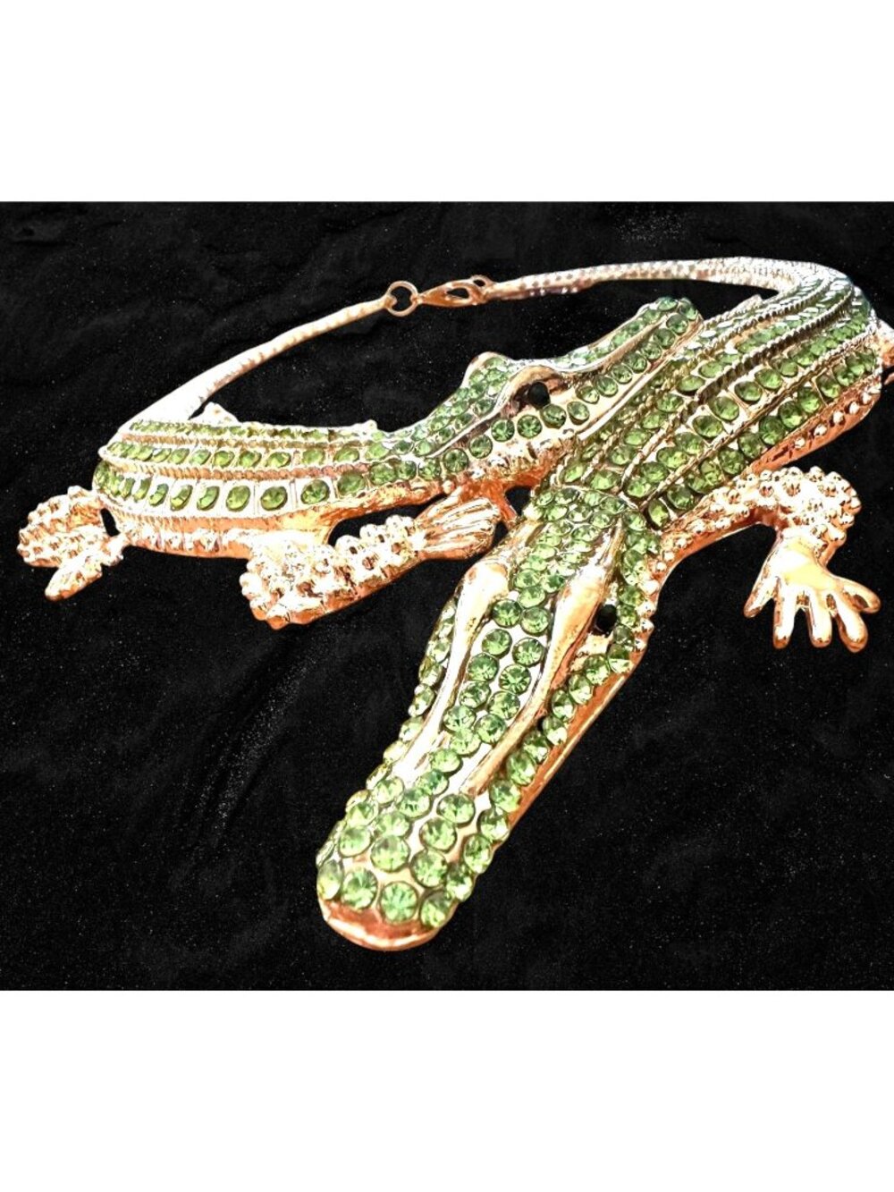New Rhinestone Alligators Choker Necklace Statement Jewelry Florida Gators Beach